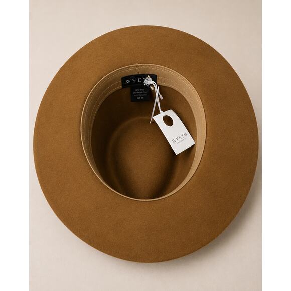 WYETH x Madewell 100% Wool Wide Brim Fedora Hat | Camel Brown | OS